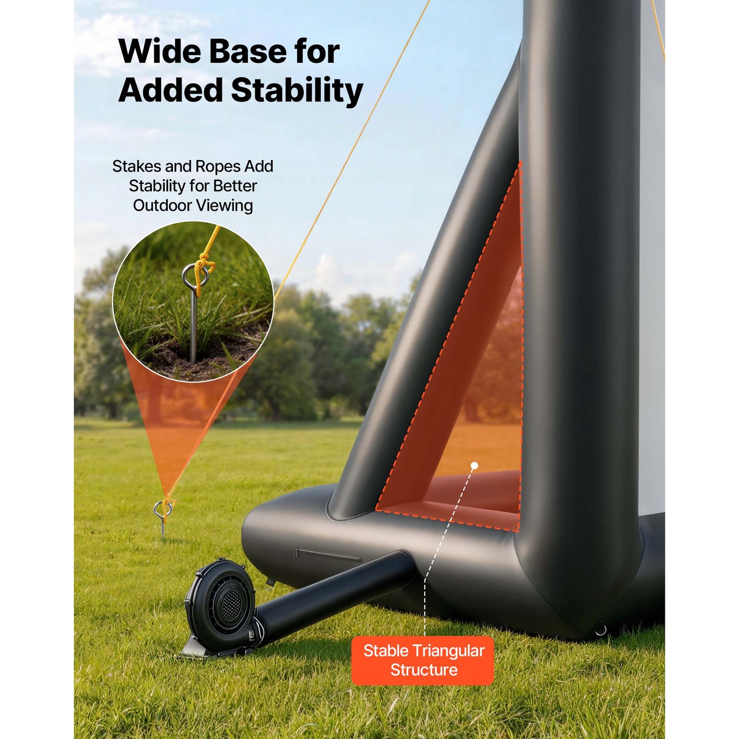 24 Ft Inflatable Outdoor Movie Screen - Portable Backyard Projection System