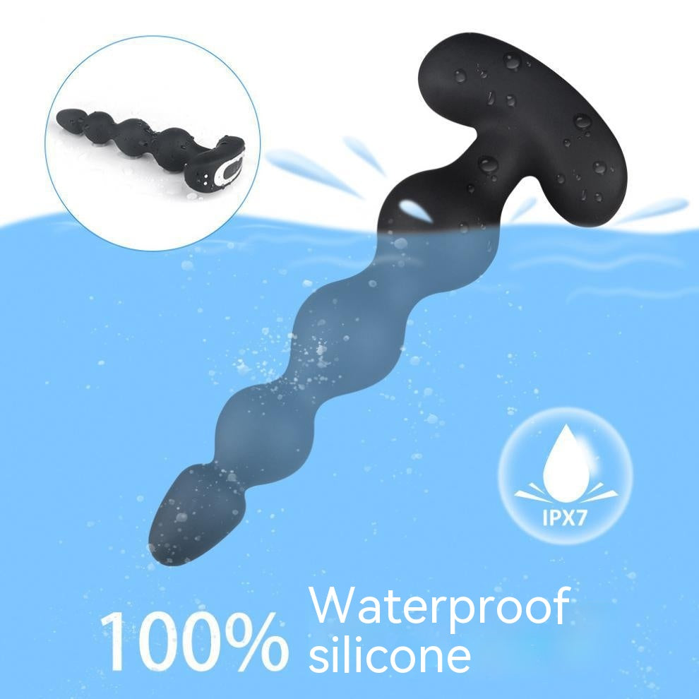 Remote Control Vibration Bead Butt Plug - Adjustable Silicone Adult Toy