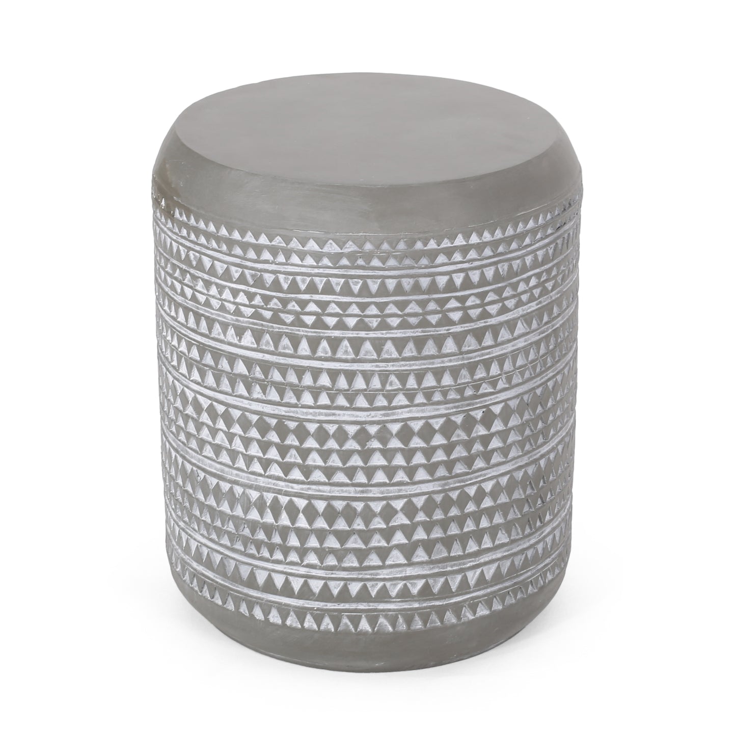 Lightweight Concrete Outdoor Side Table - Light Grey