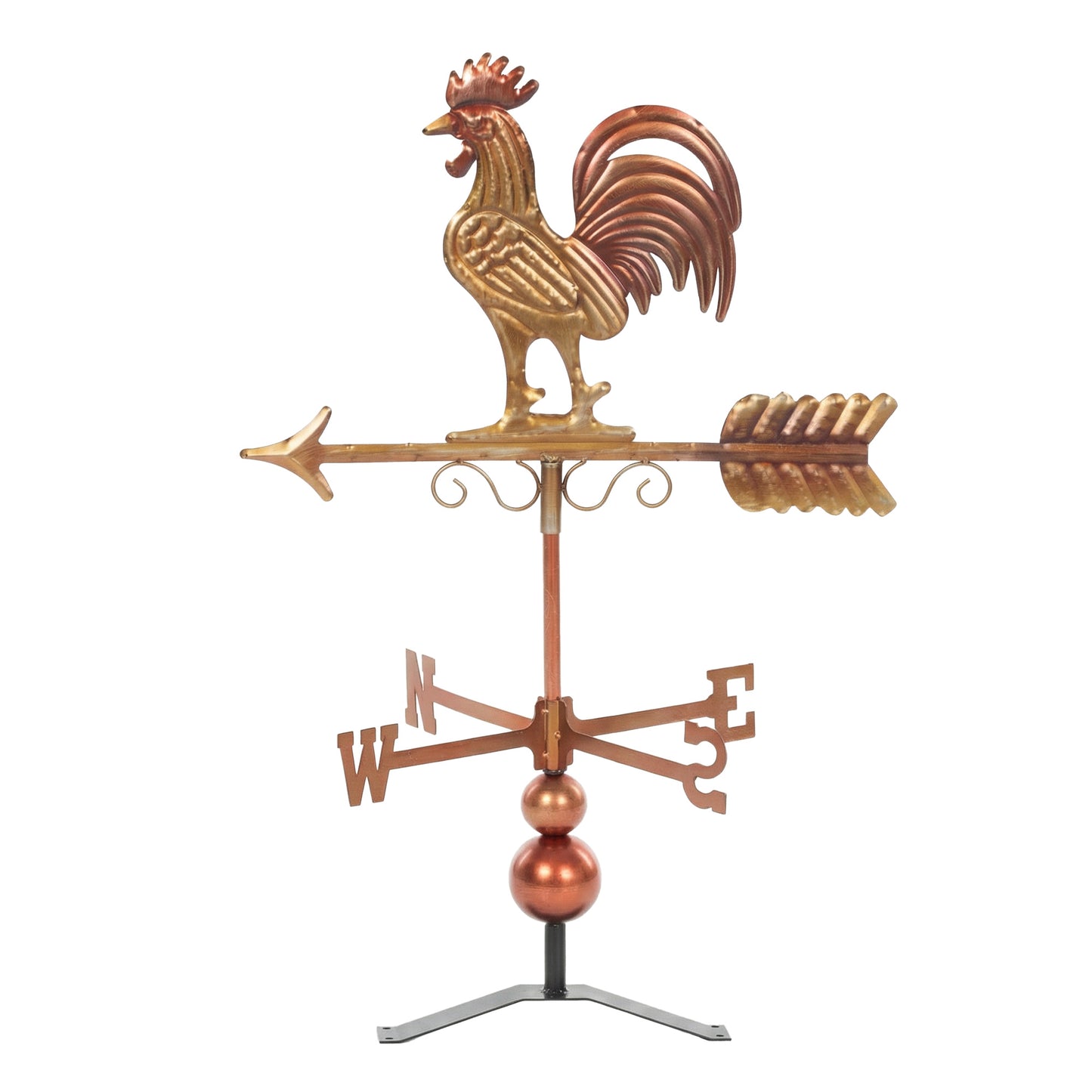 Metal Rooster Weathervane - Rustic Outdoor Wind Direction Indicator