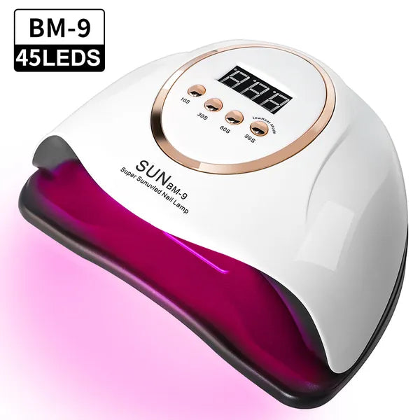 280W UV LED Nail Lamp - Professional Gel Polish Curing Dryer with Timer