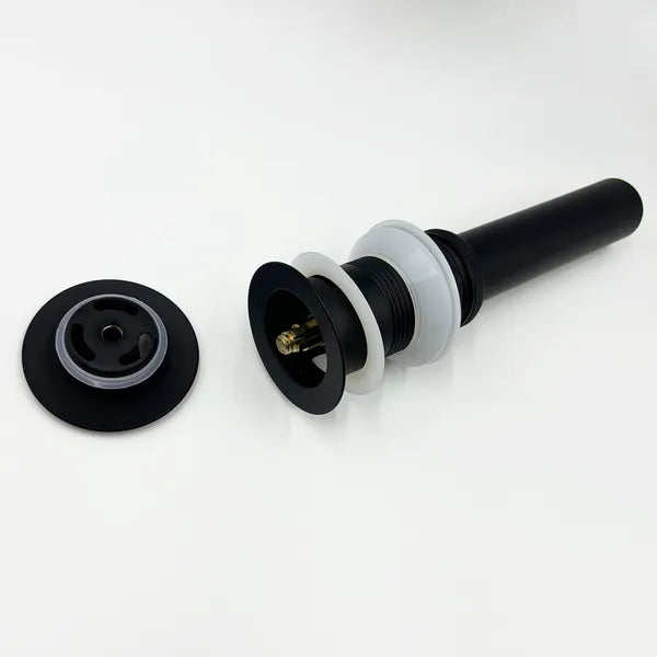Bathroom Sink Drain with Overflow - Stainless Steel Pop-Up Stopper for Vessel Sinks