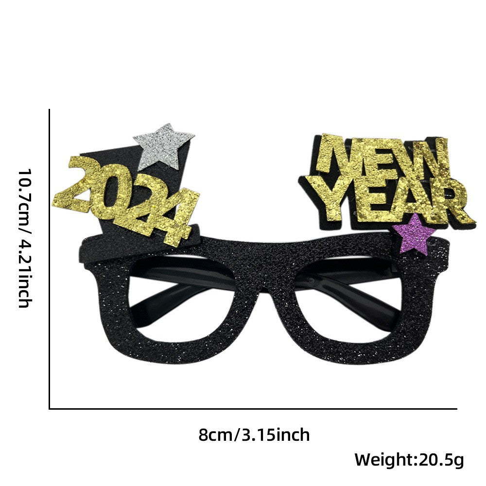 Funny New Year Party Glasses Photo Props - Holiday & Celebration Accessories