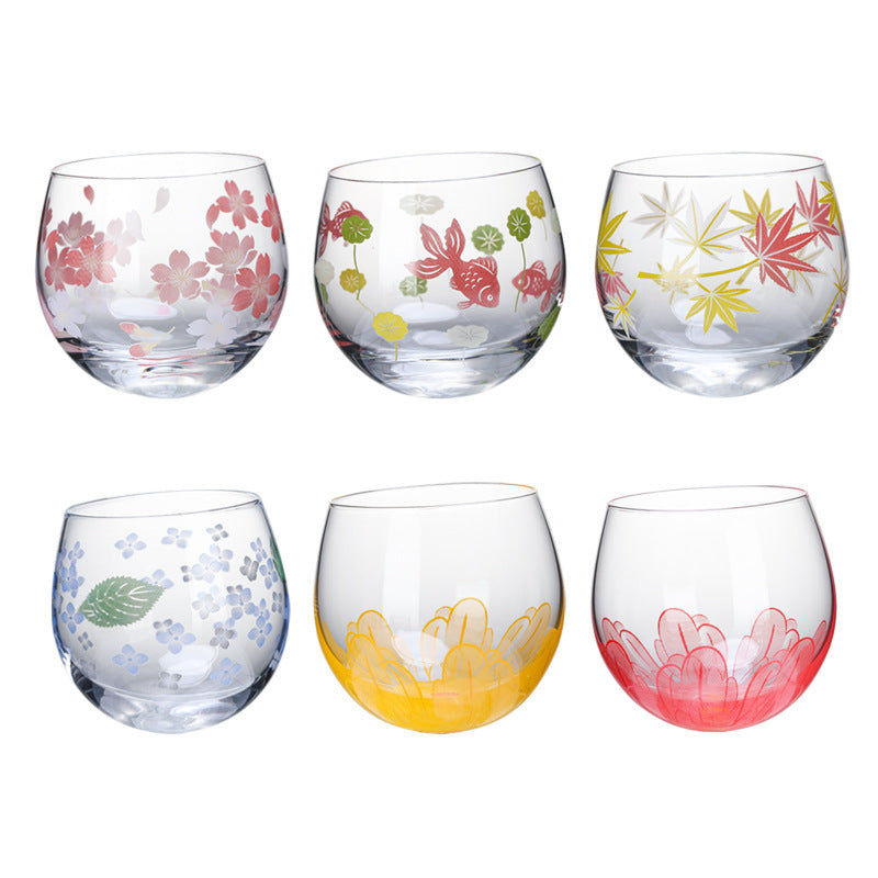 Cherry Blossom Tumbler Glass Cup for Home Office Drinkware