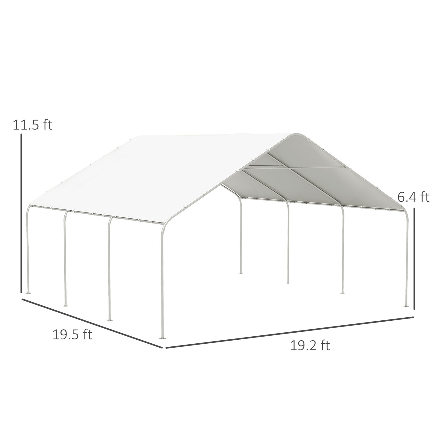 Portable Garage Canopy Tent - 19 x 19.5 ft Heavy-Duty Cover