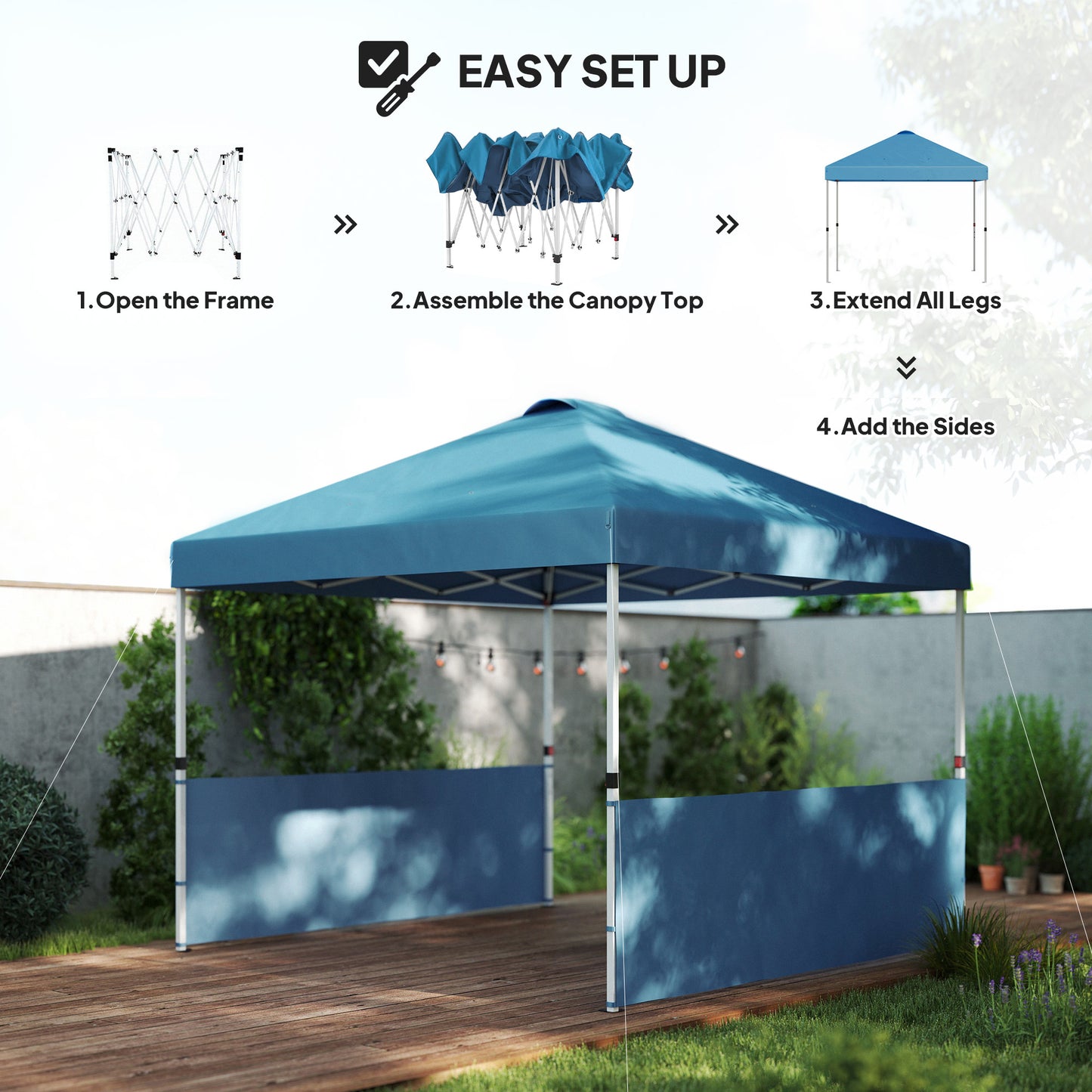 10x10 Pop-Up Canopy Tent with UV50+ Protection & Sidewalls