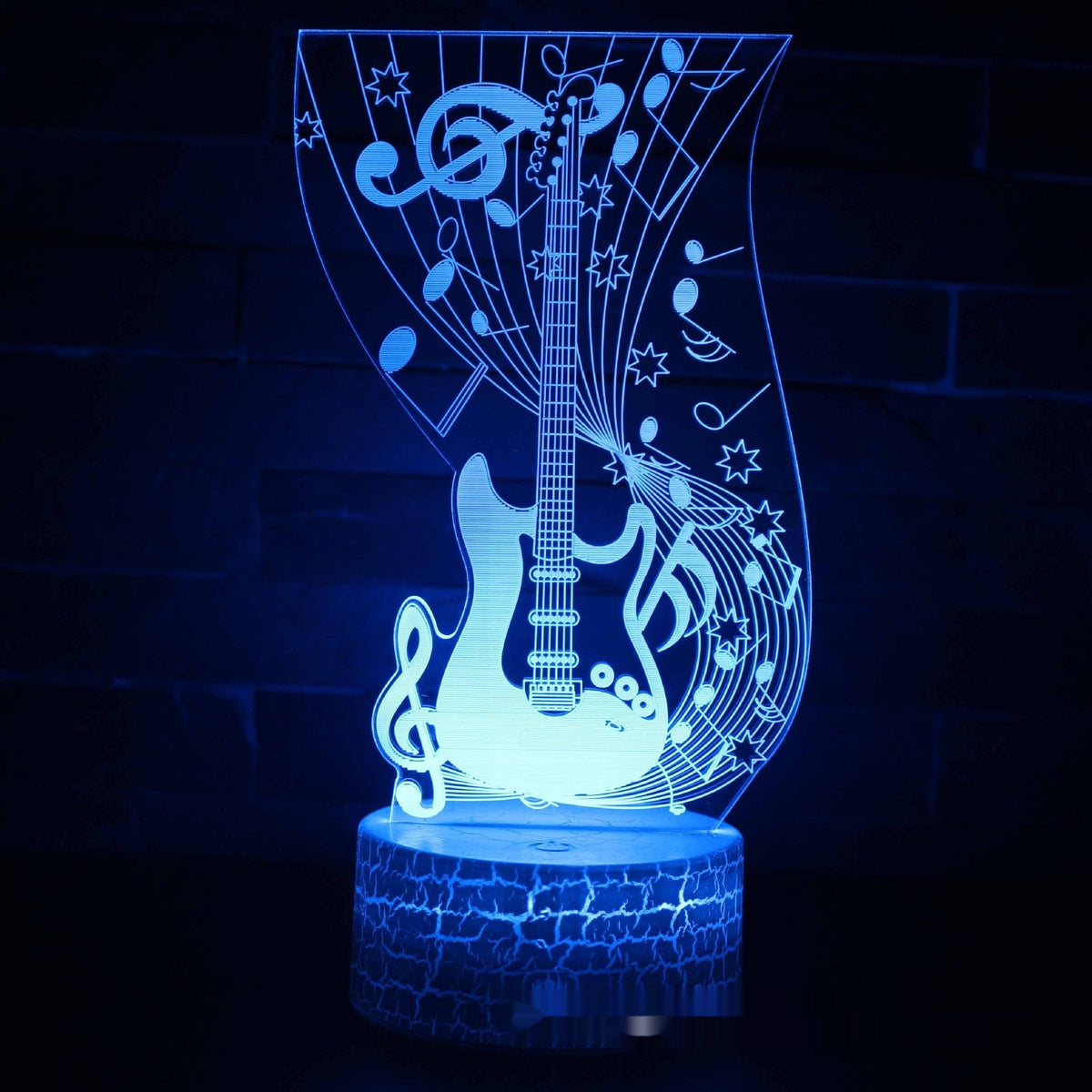 Electric Guitar Violin 3D Table Lamp with Multi-Color Touch & Remote