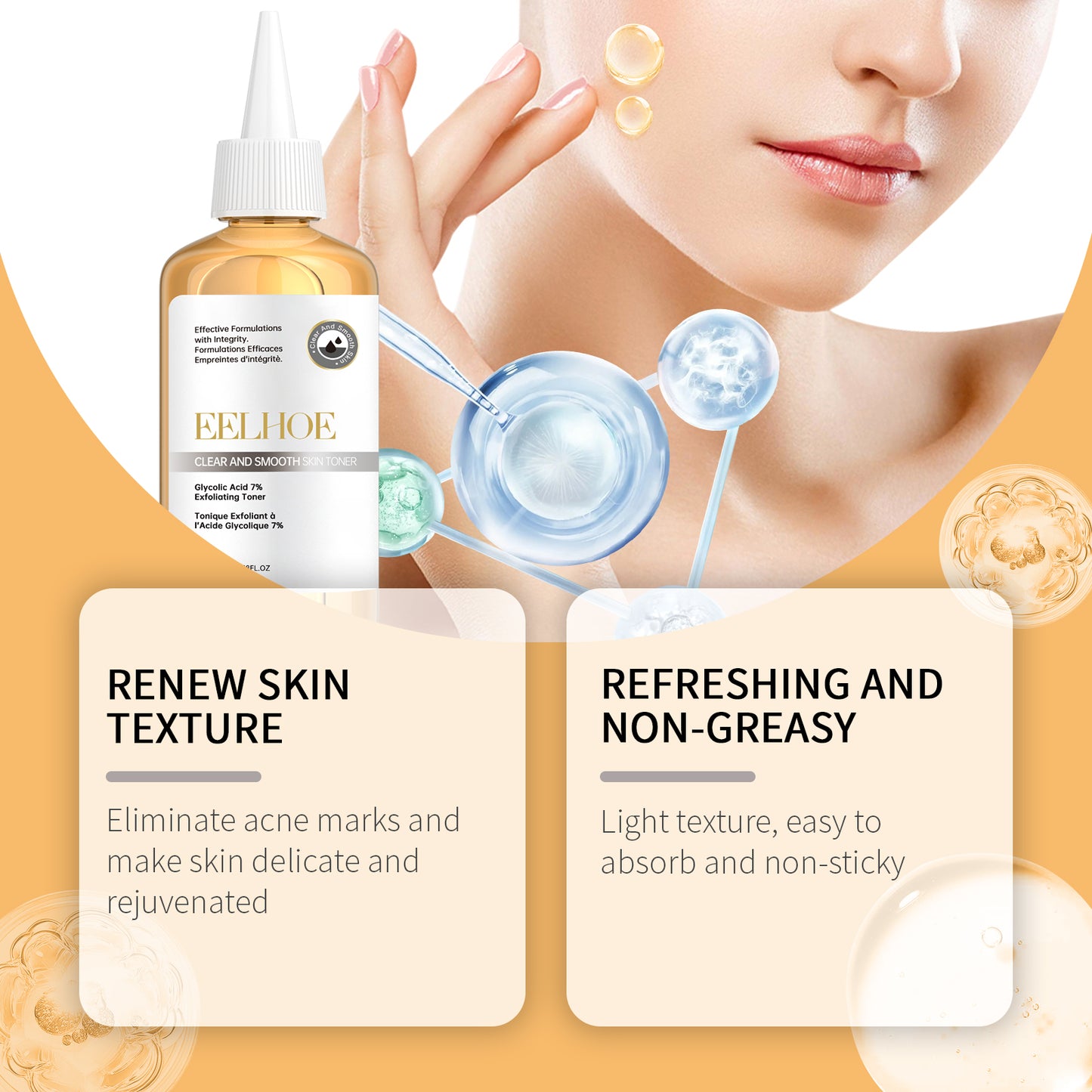 7% Glycolic Acid Facial Toner - Skin Brightening & Firming Exfoliant