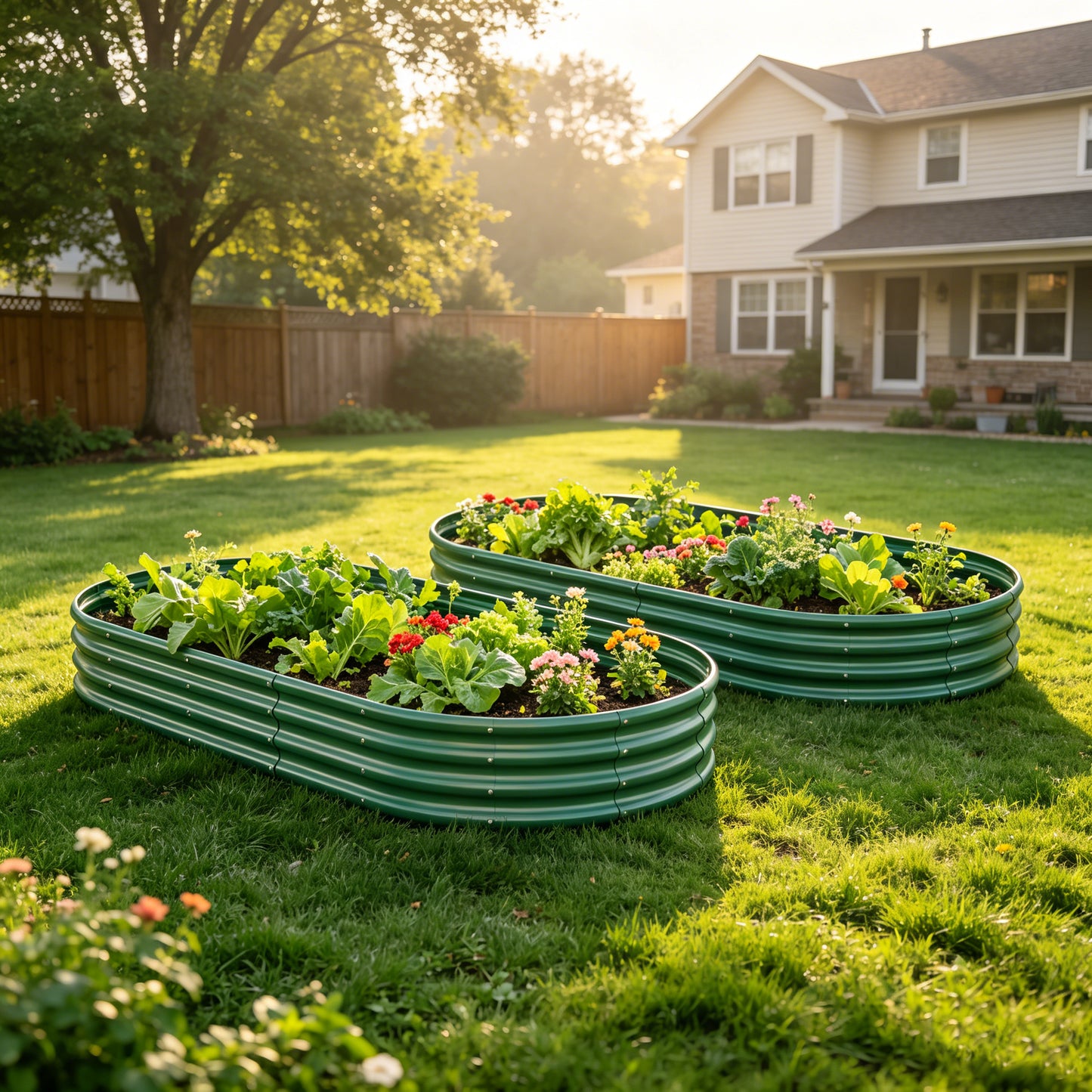 Galvanized Raised Garden Bed 8x4x1ft - Heavy Duty Metal Planter Box