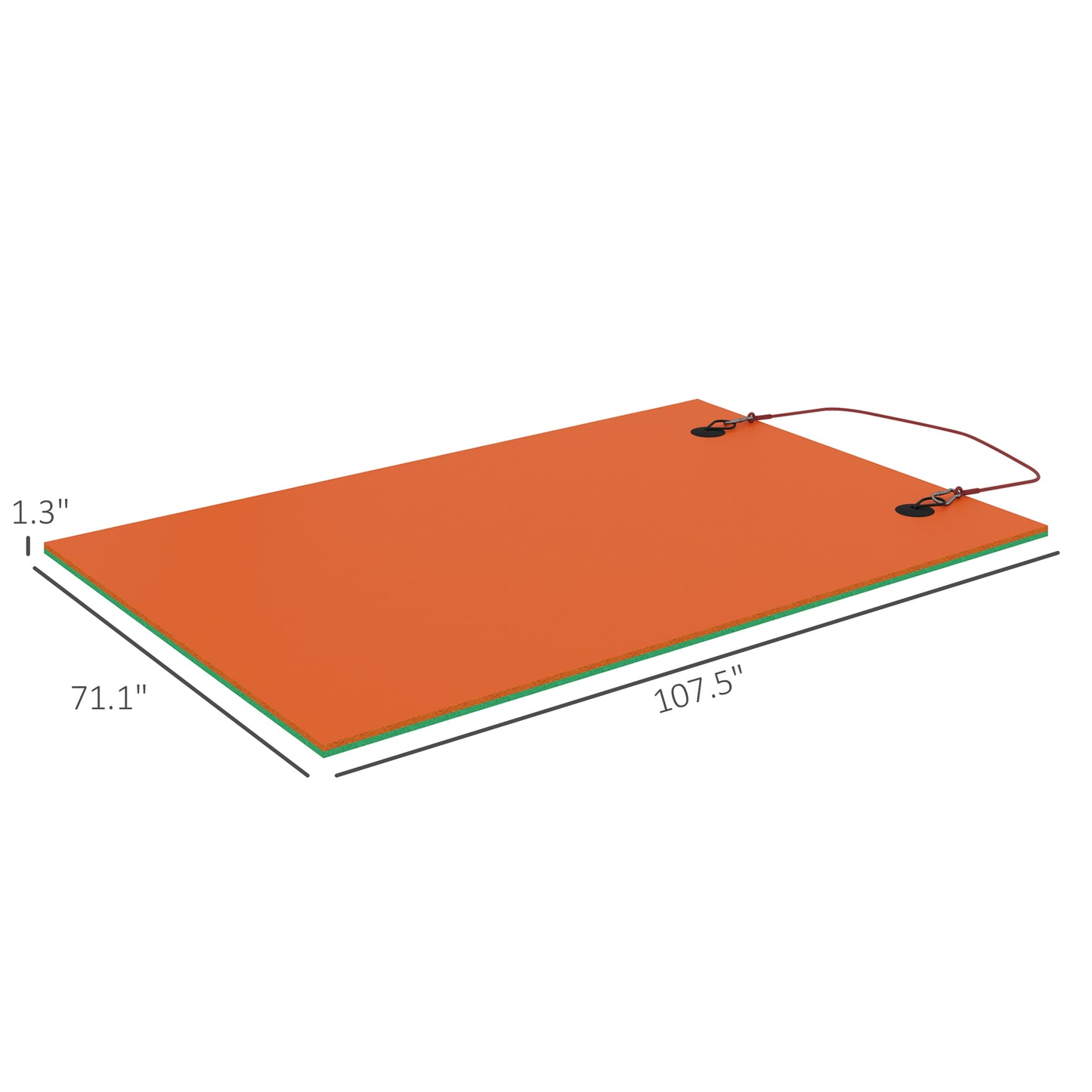 Floating Water Mat for 2 Adults - 9' x 6' Orange Pool Pad