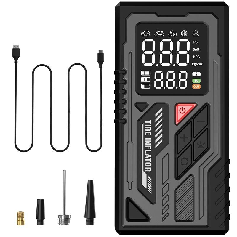 Wireless Portable Car Air Pump with Power Bank and Light