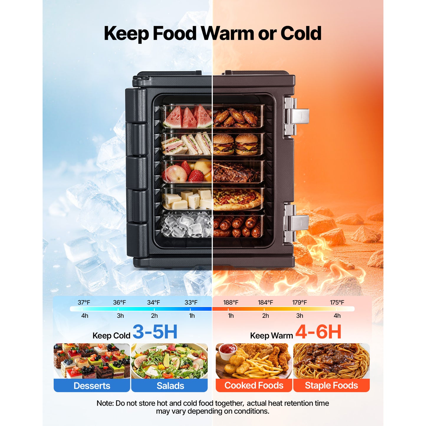 Insulated Food Pan Carrier 82 Qt Non-Electrical Food Warmer with Wheels