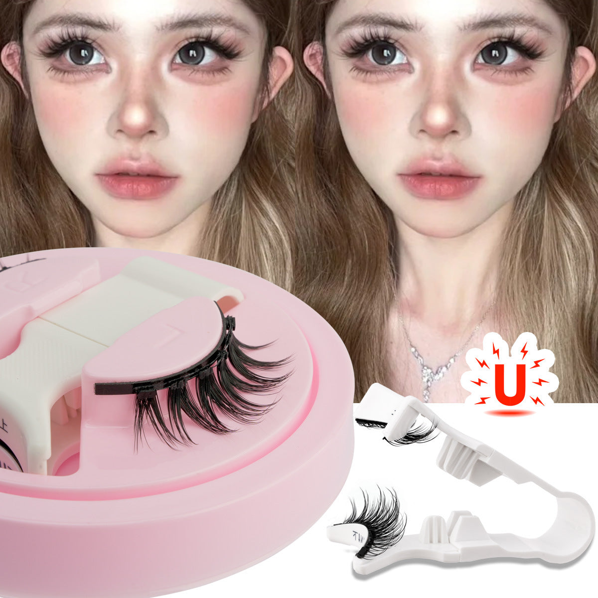 Reusable Waterproof Thick Fake Eyelashes - Natural, Glue-Free, Lash Sets