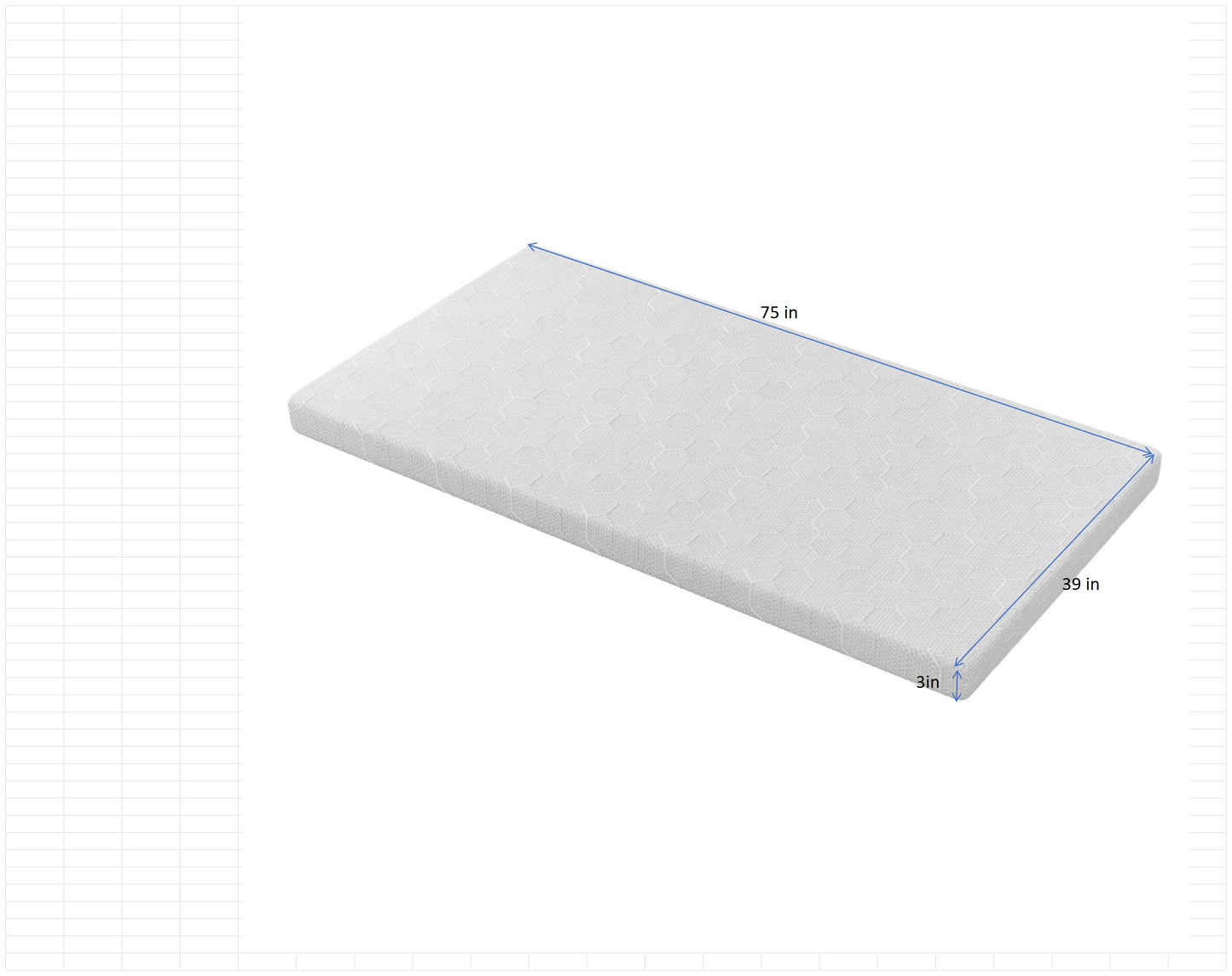 3-Inch Twin Size Memory Foam Mattress Topper - Space-Saving Comfort
