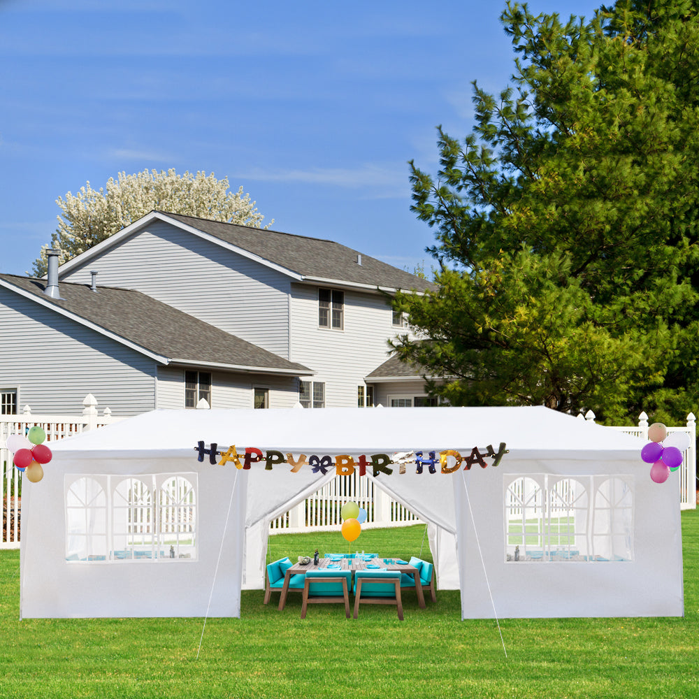 10x30ft White Outdoor Wedding Tent with Removable Sidewalls