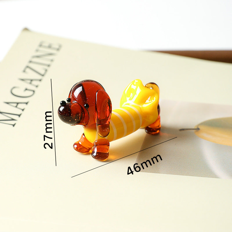 Decorative Glass Pet Figurine for Living Room - Modern Animal Ornament