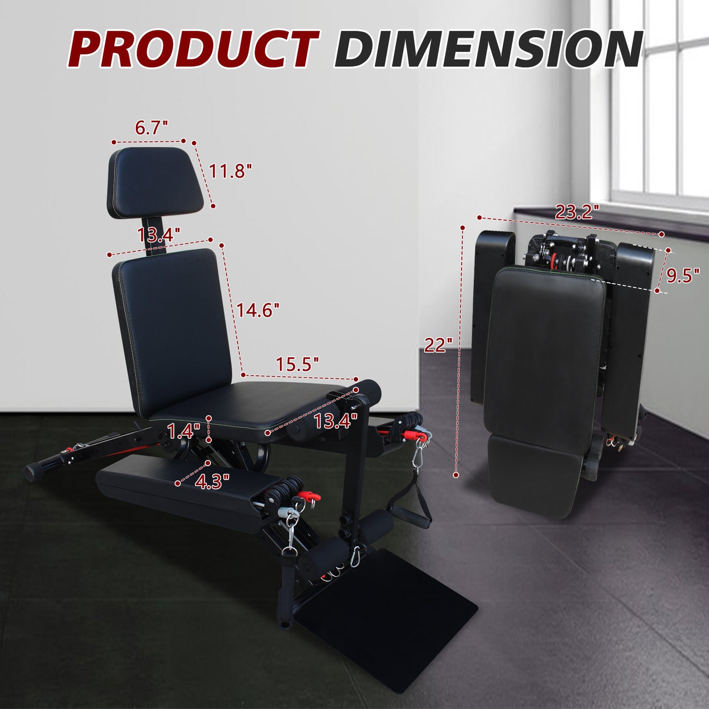 Adjustable Strength Training Bench - Multifunctional Fitness Chair - Black