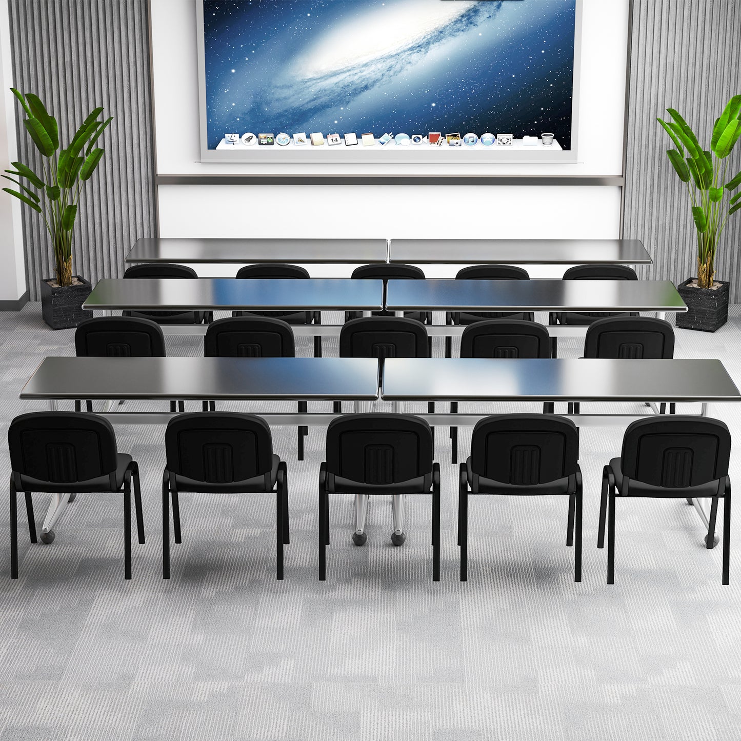 Set of 5 Elegant Conference Office Chairs for Reception