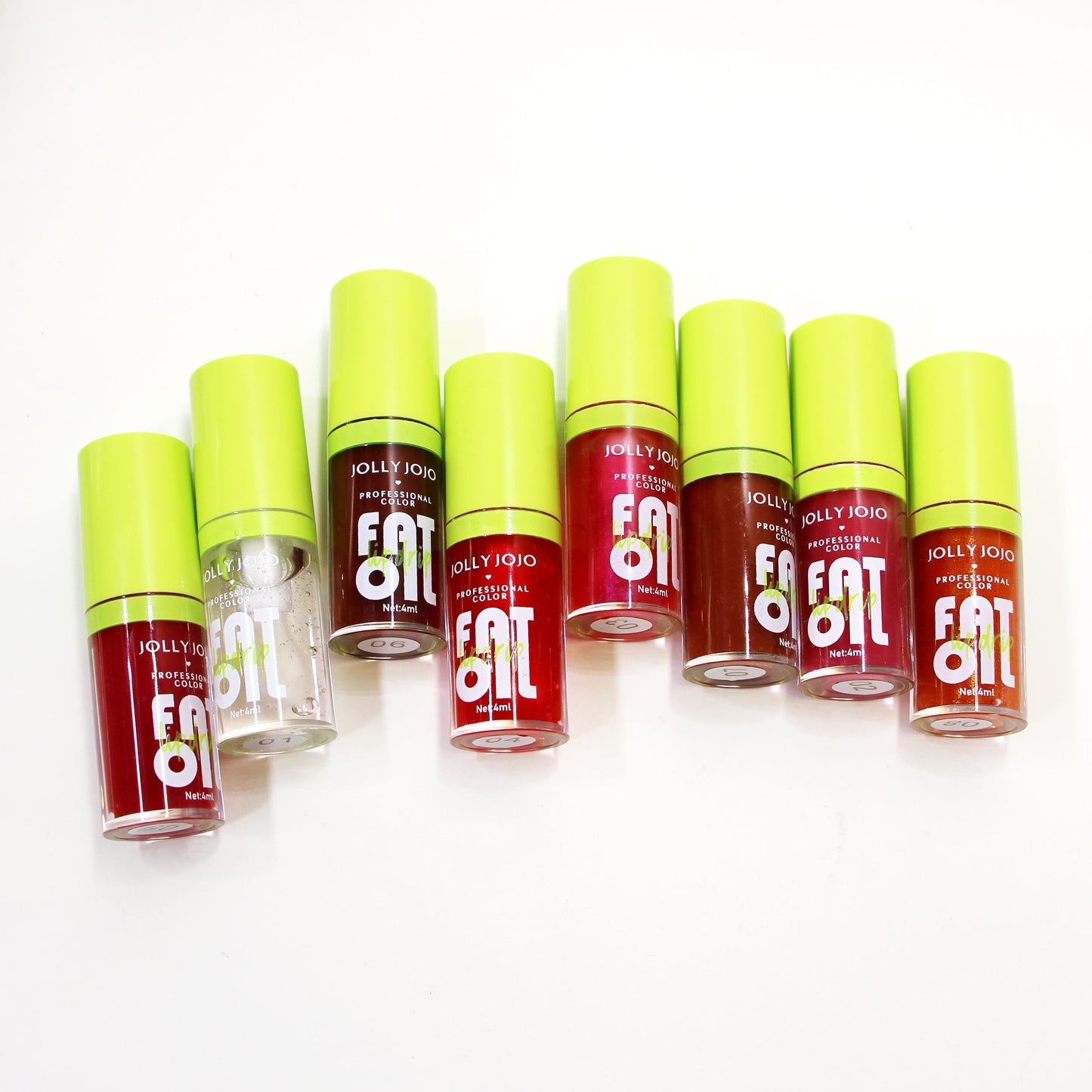 8-Pack Vegan Tinted Lip Oil Set - Hydrating & Shimmering Lip Gloss
