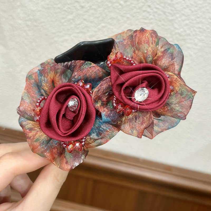 Elegant Rose Ponytail Clip Grip Hair Accessory
