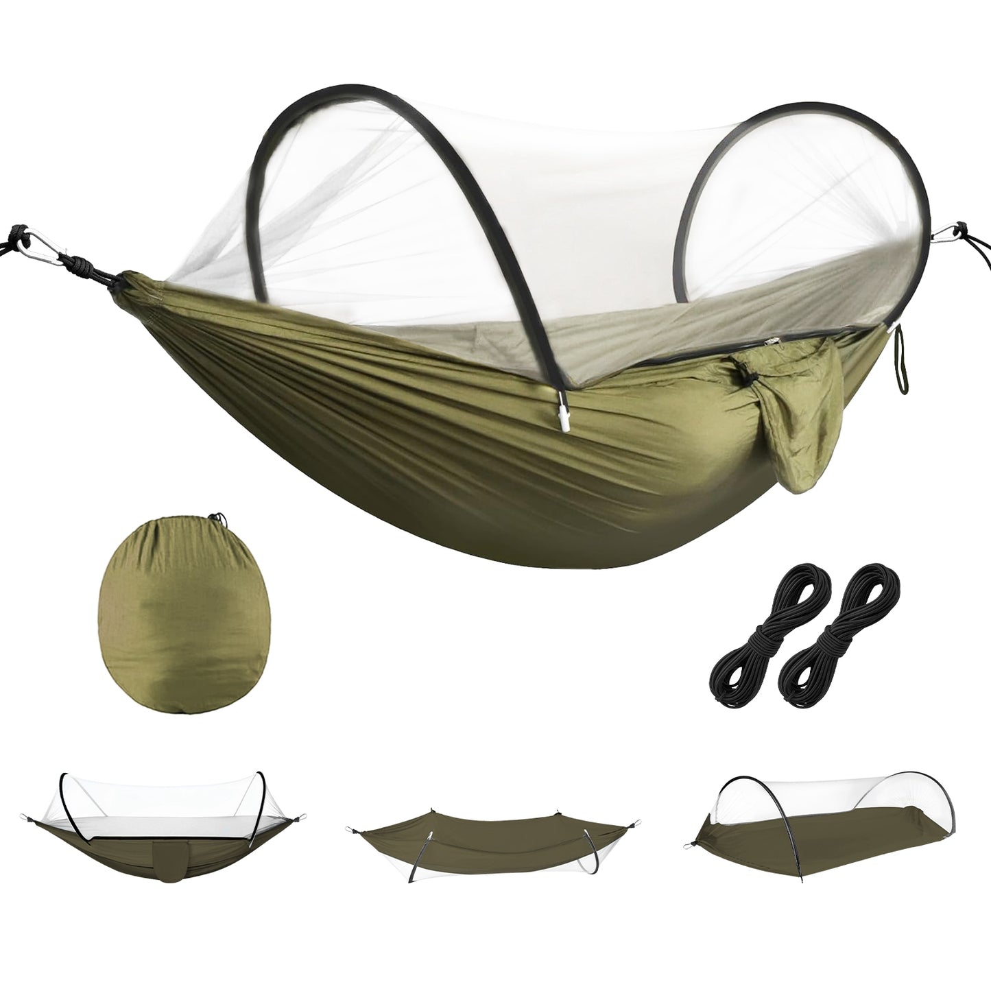 Portable Camping Hammock with Mosquito Net - 440lbs Capacity