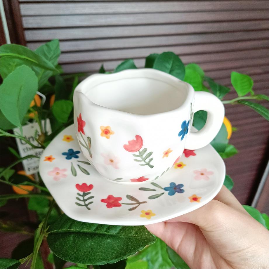 Vintage Floral Tea Cup and Saucer Set - 260ml Home Kitchenware