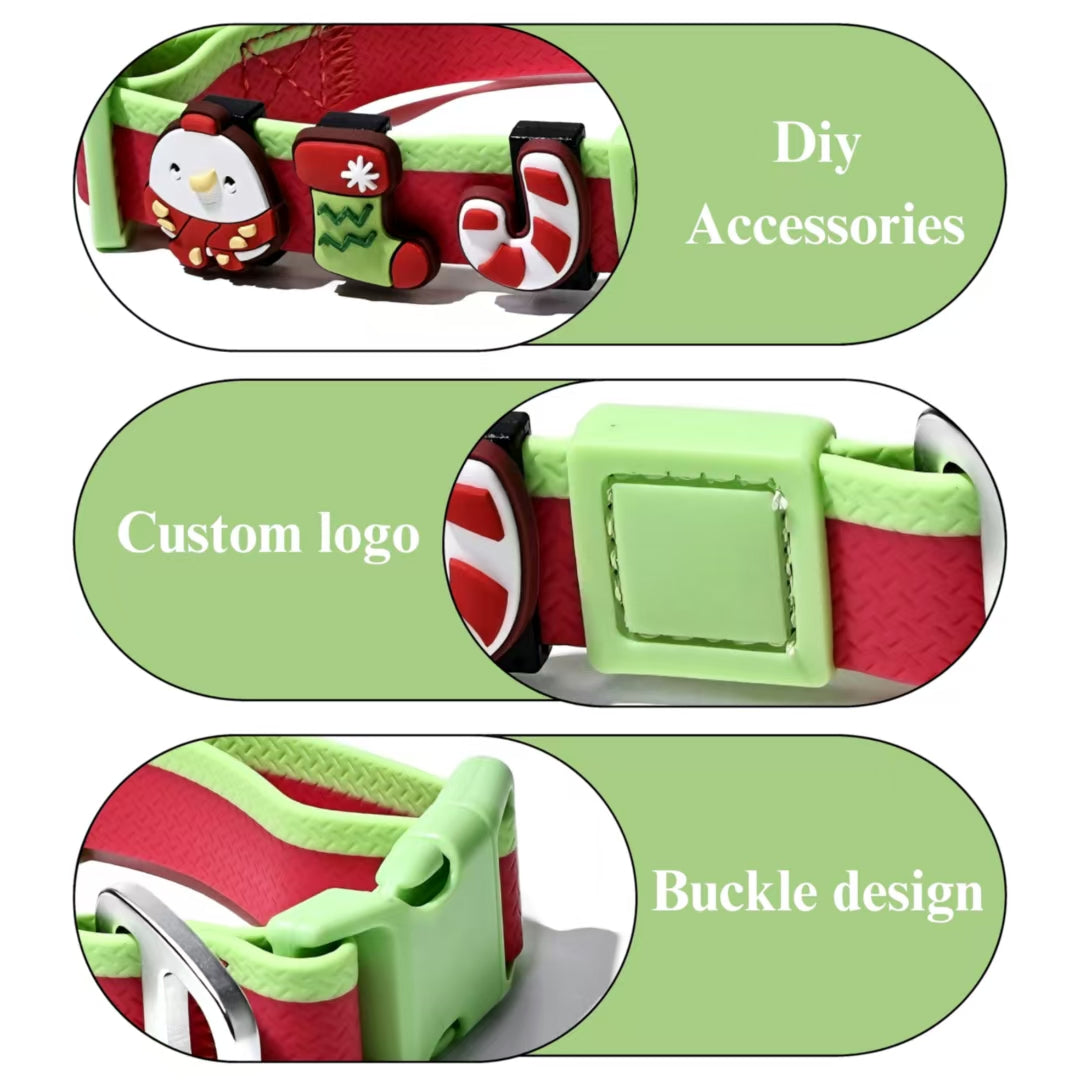 Dual-Color Embossed Pet Leash Set with DIY Accessories - Waterproof & Durable