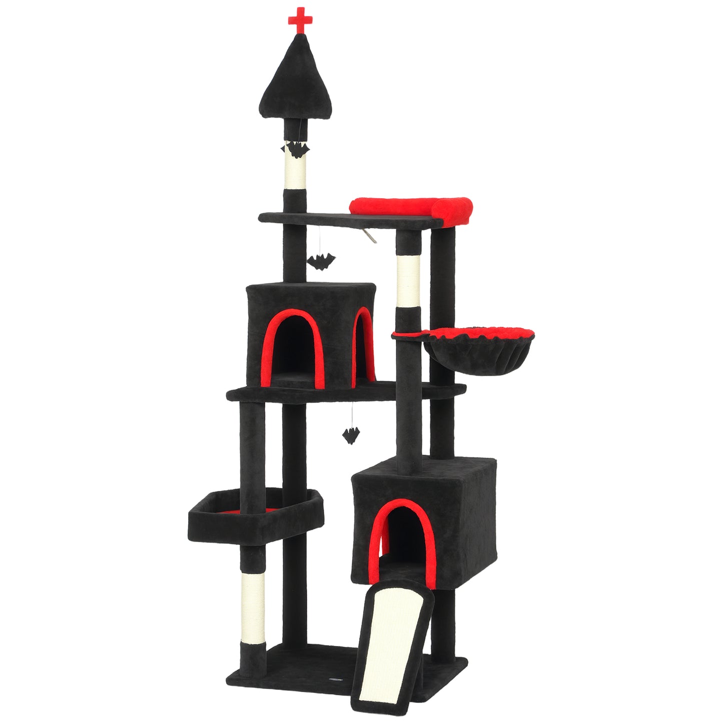 Gothic Cat Tree Tower with Condos & Sisal Scratching Posts - 78 Inch