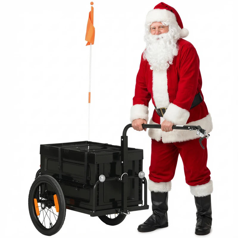 Bike Cargo Trailer with Removable Storage Box - Black Bicycle Trailer
