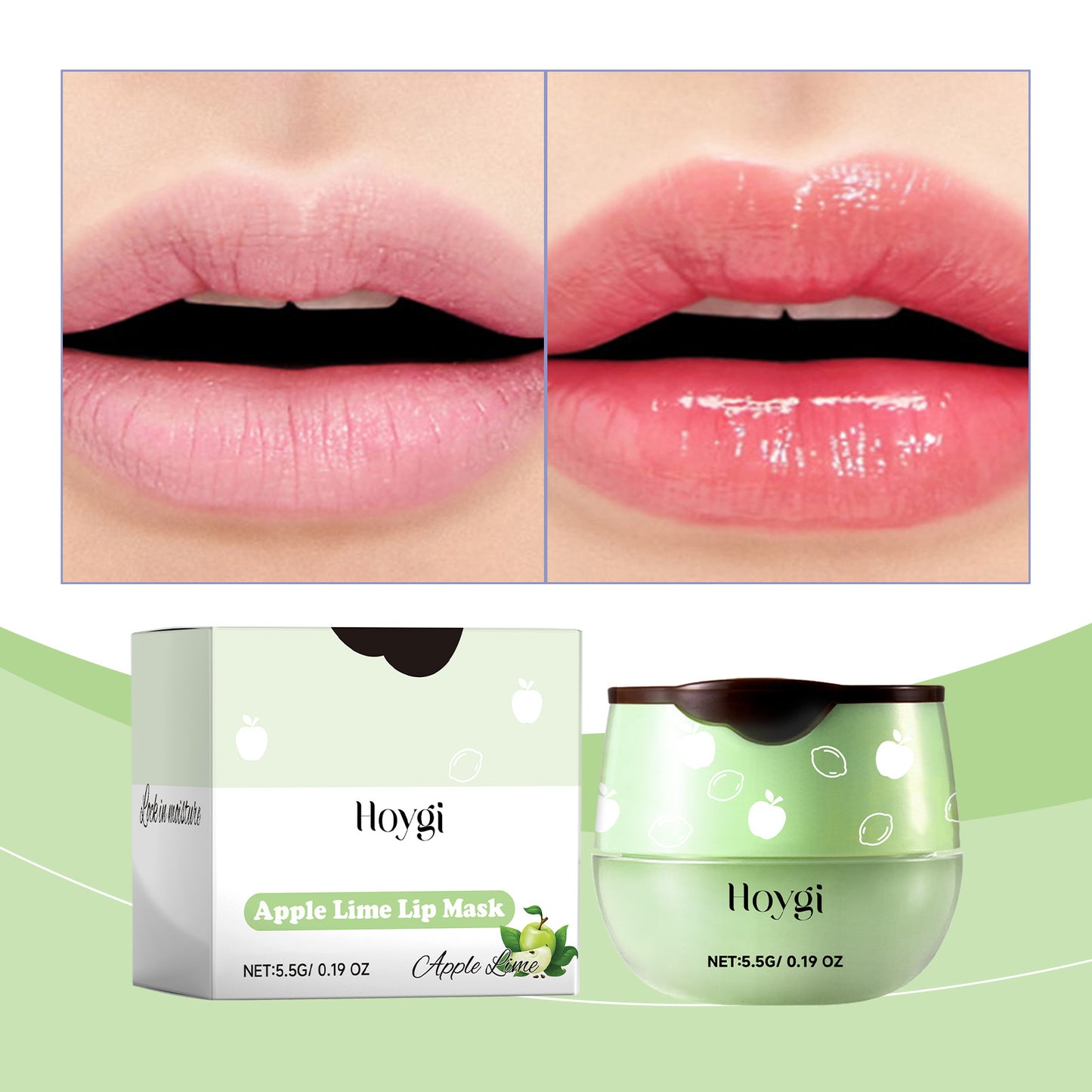 Green Apple Lip Mask - Moisturizing Treatment for Dry Lips & Fine Lines