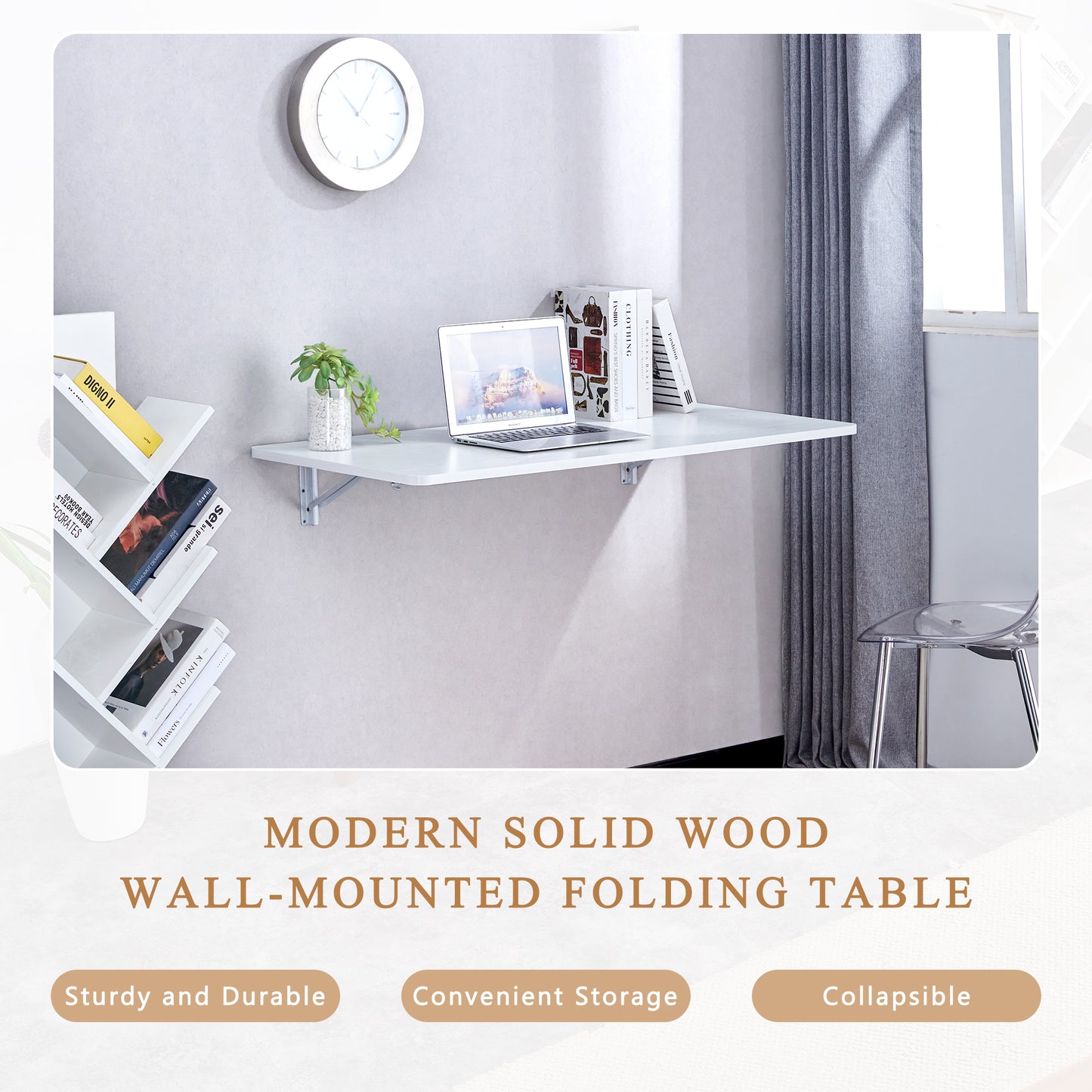 Wall Mounted Folding Table, Floating Desk For Laundry Room, Fold Down