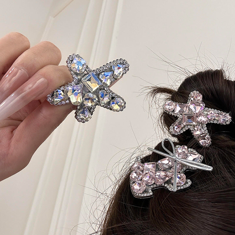 Rhinestone Hair Clip for Women - Starfish & Puppy Designs