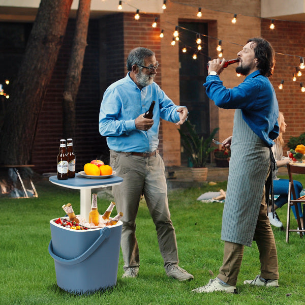 4 Gallon Portable Outdoor Cooler Table with Lid & Bottle Opener