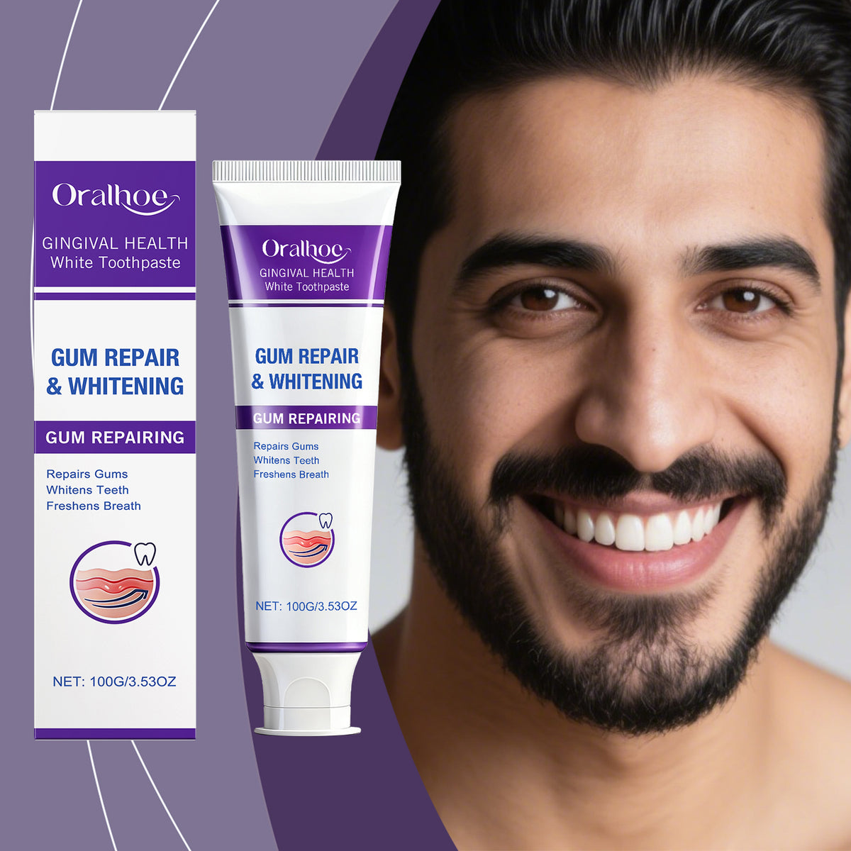 Brightening & Gum Care Toothpaste 100g - Fresh Breath & Tartar Prevention
