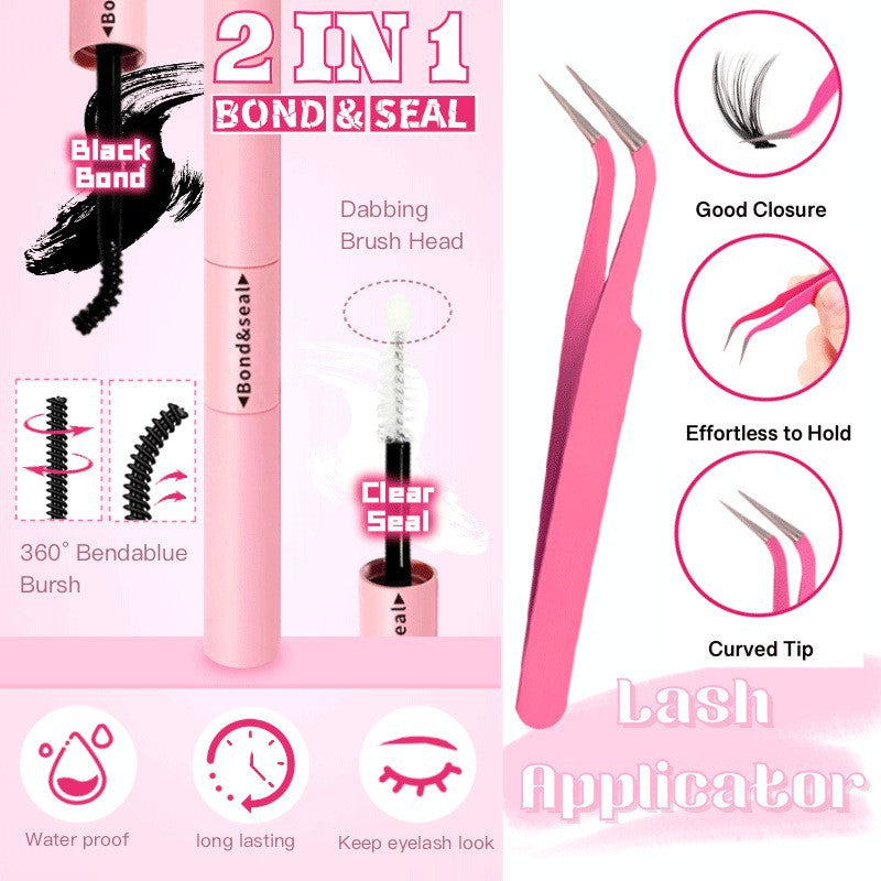 640 Pcs Lash Clusters - 9-16mm D Curl Fluffy Individual Eyelashes