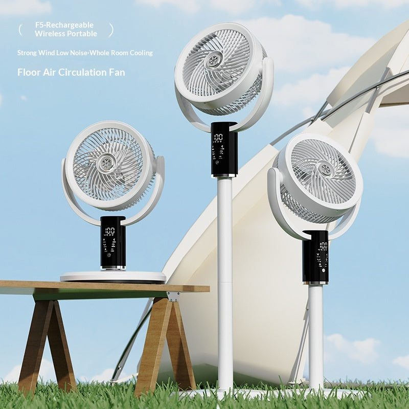 Rechargeable Desktop Floor Fan with Oscillation and Remote Control