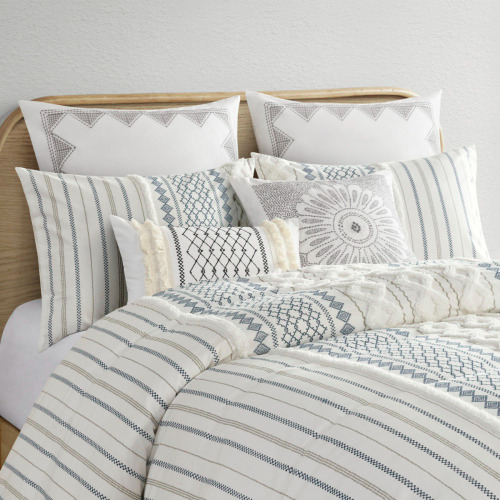 King Cotton Duvet Cover Set with Chenille - Multicolor