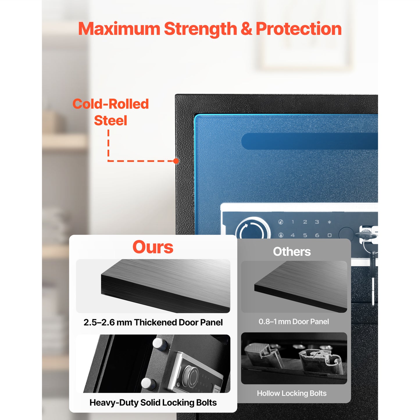 Heavy Duty Digital Safe Box 3.3 Cu Ft with Electronic Lock & Drop Slot
