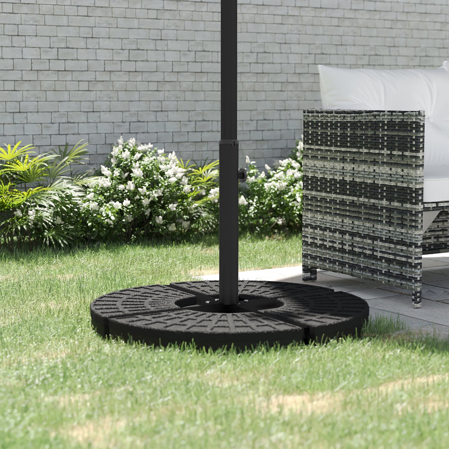 Outdoor Umbrella Stand for Small & Large Market Umbrellas - Black