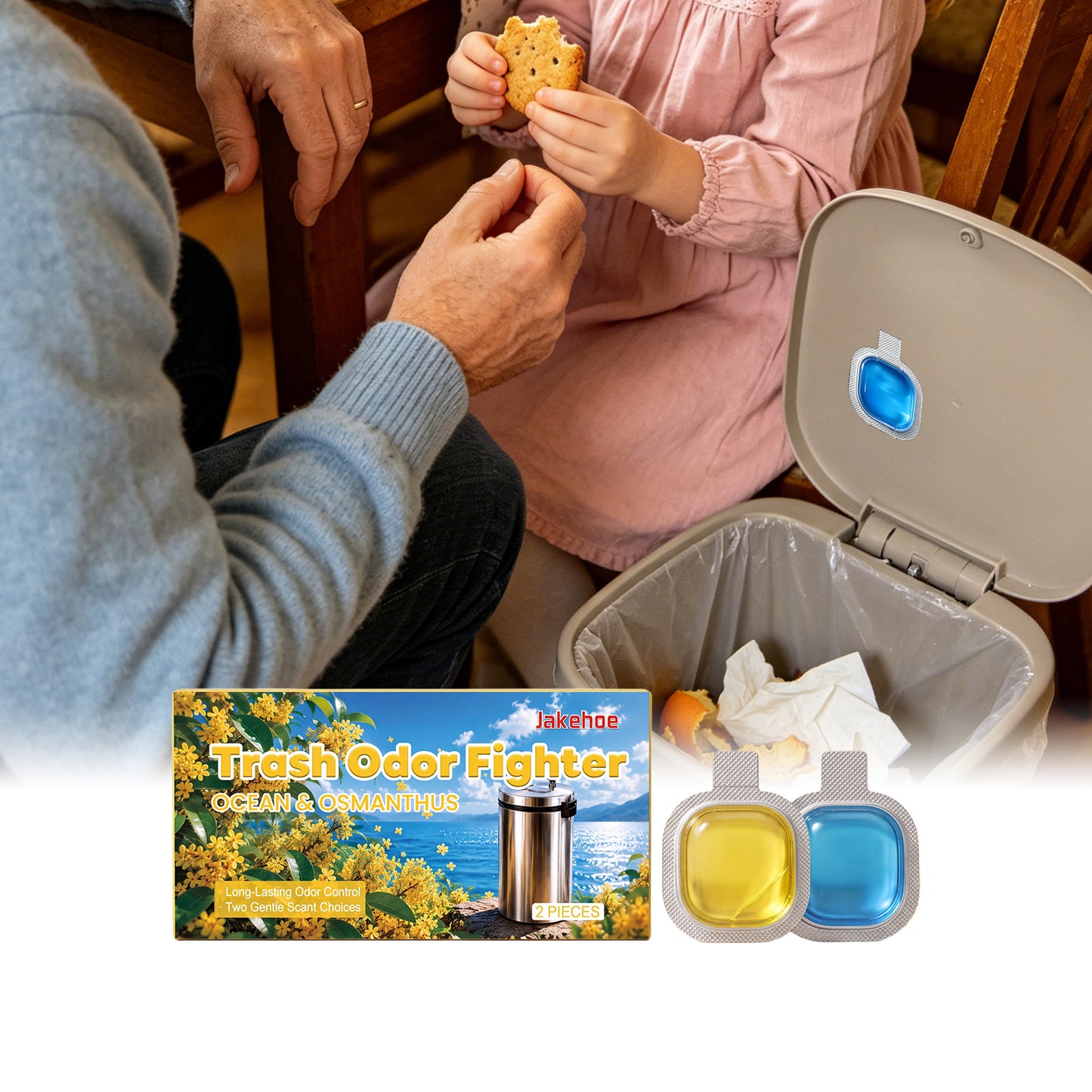 Trash Deodorizer Set - Odor Eliminator for Trash Cans & Bins, 2 Pieces