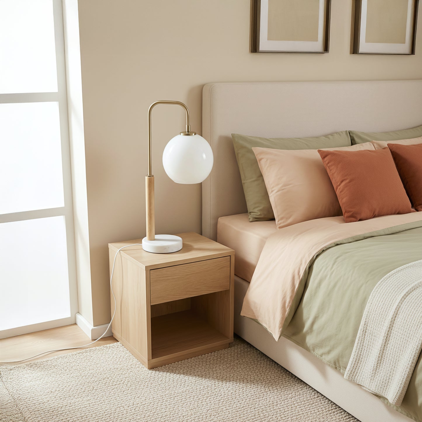 Bedroom Table Lamp Nordic Home Creative Romantic Warm Marble Study