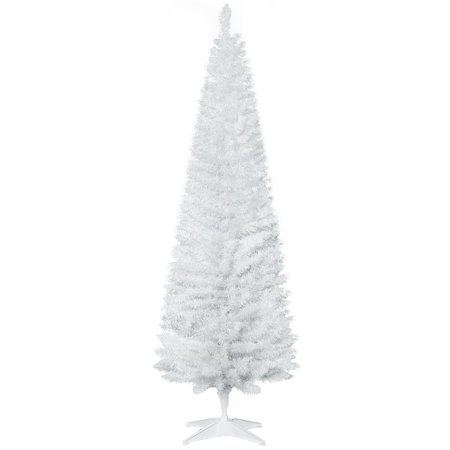 6' White Artificial Pencil Christmas Tree with 390 Branch Tips
