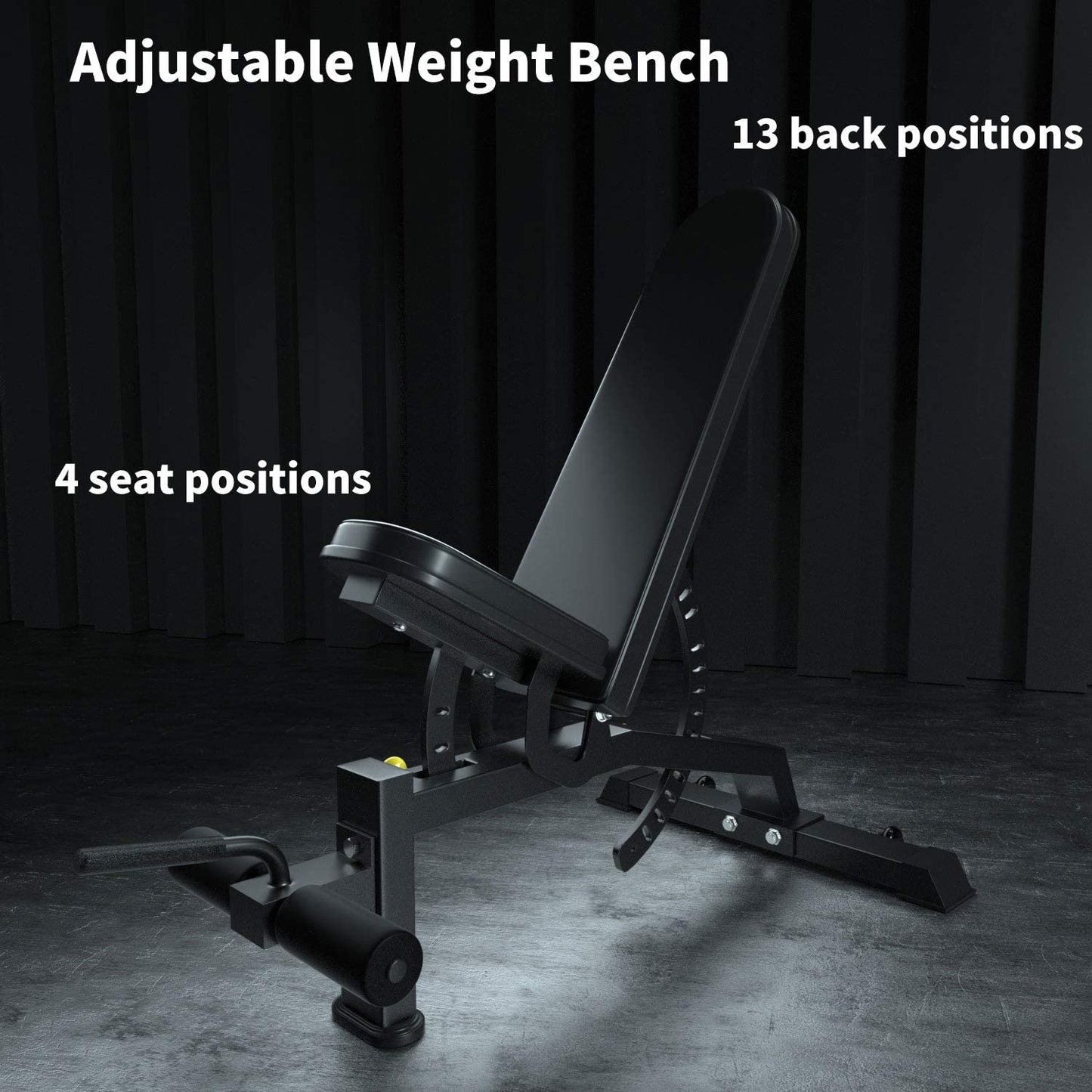 Adjustable Weight Bench for Full Body Workout - Black