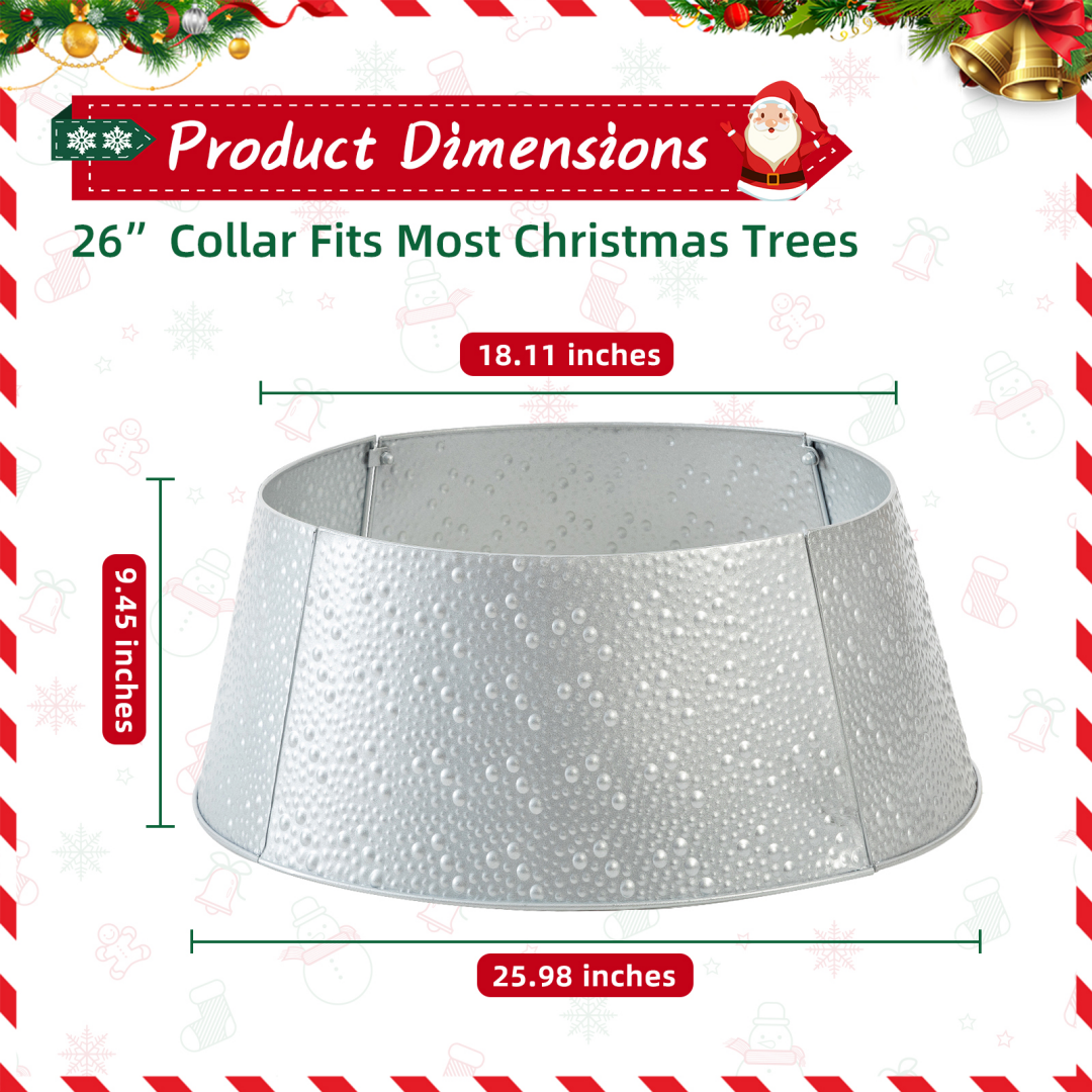 Metal Christmas Tree Collar - Durable Waterproof Tree Base Cover
