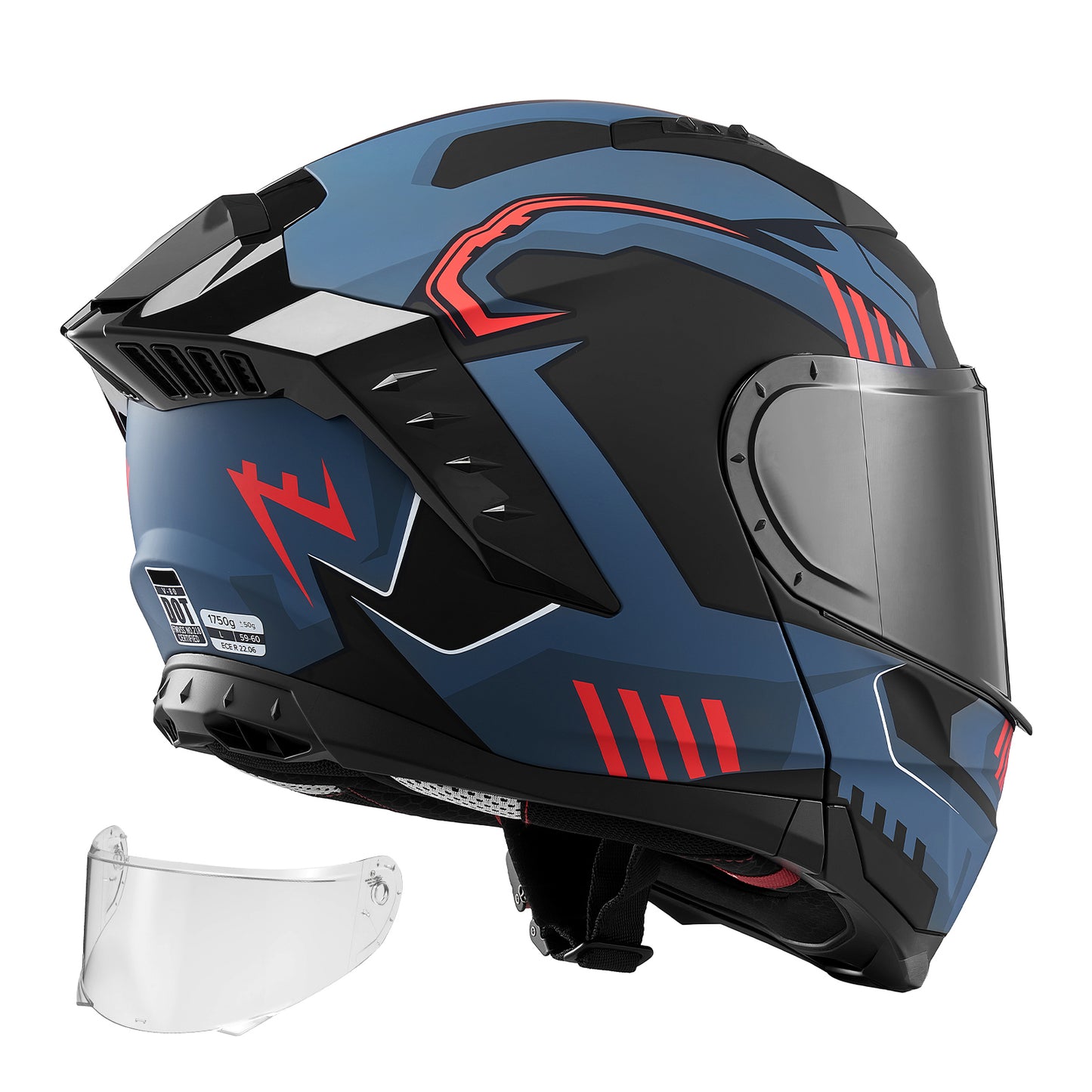 Full Face Motorcycle Helmet with Dual Visor - Lightweight, DOT & ECE Approved for Adults