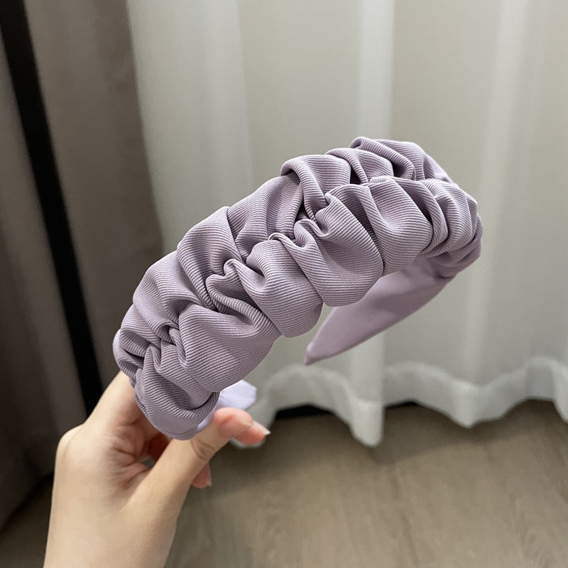 Vintage Pleated Wide Edge Hair Band - Retro Hair Accessories for Women