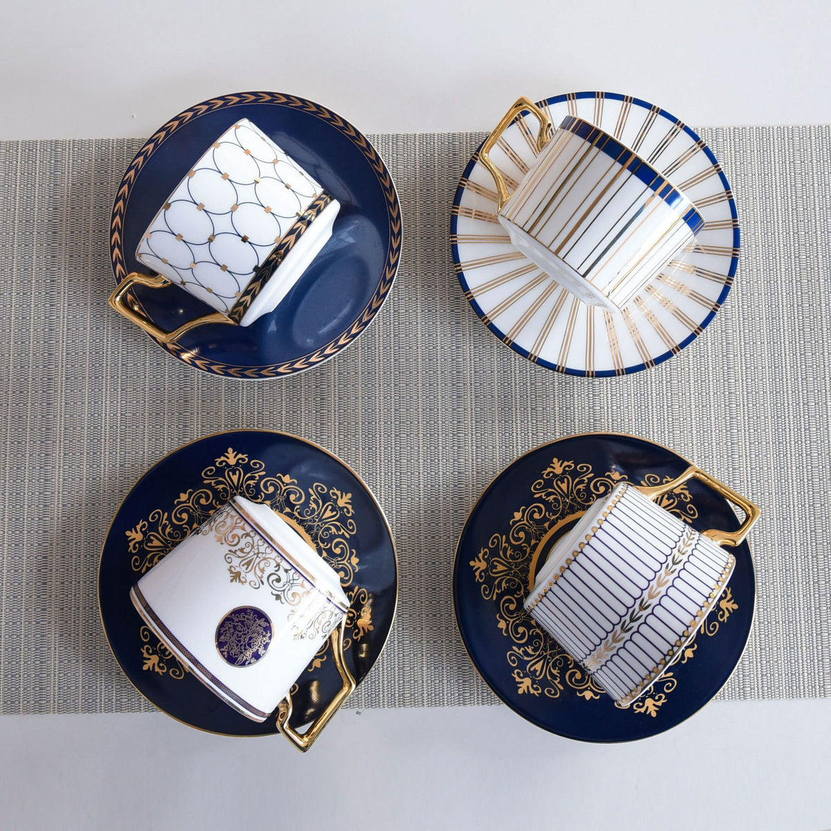European Bone China Coffee Cup and Saucer Set - Multiple Styles & Capacity