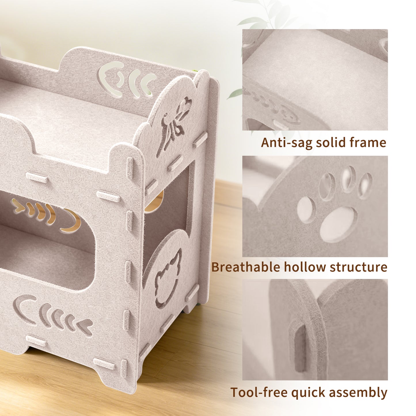 Double Cat Bed - Self Pickup Pet House for Cats & Pets