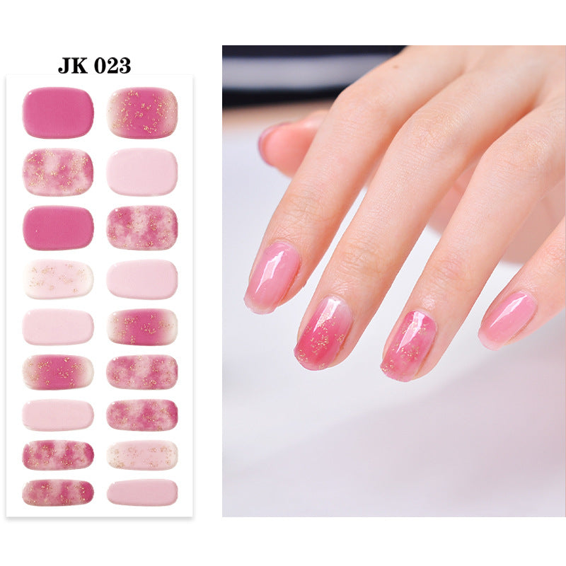 Waterproof Nail Sticker Set - Durable Semi-Baked UV Gel Art for Nails