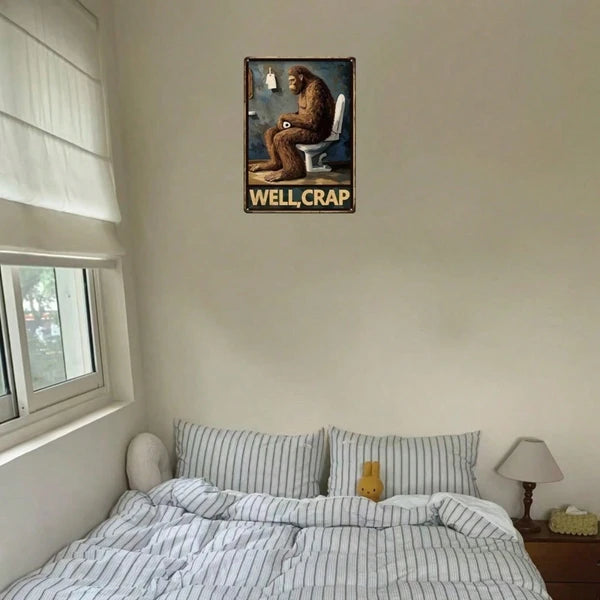 Funny Sasquatch Metal Tin Sign - Retro Wall Art 8x12in
